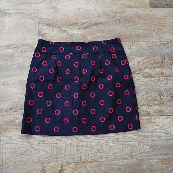 Charter Club women's navy skort 5" Inseam red embroidered circle pattern 14 - Picture 4 of 9